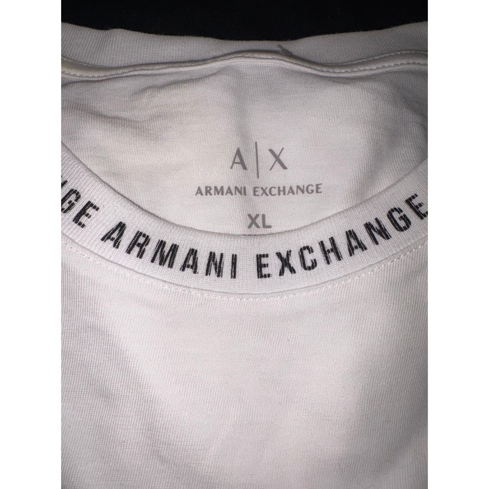 Armani Exchange Mens XL White Long Sleeve Logo T-Shirt Jumper New - Picture 5 of 5